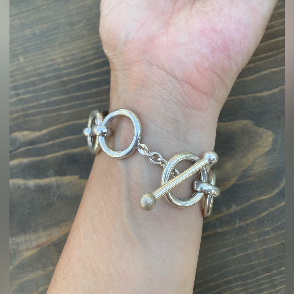 Silver Loop & Toggle Bracelet - image 3
